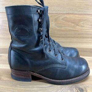 Harley Davidson Mens Boots Size 8 D USA Made Black Leather Ranger Vibram Soles